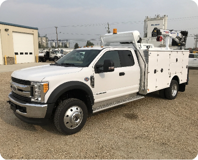 White truck cloudy day