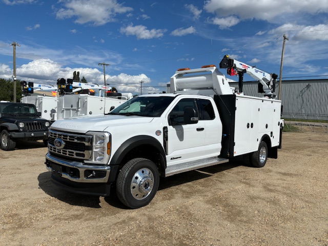 2024 Ford F 550 Supercab XLT 4x4 Diesel Milron 11 Series Aluminum Service body Cobra 5500RSE crane Vanair 300D Diesel Multifunction