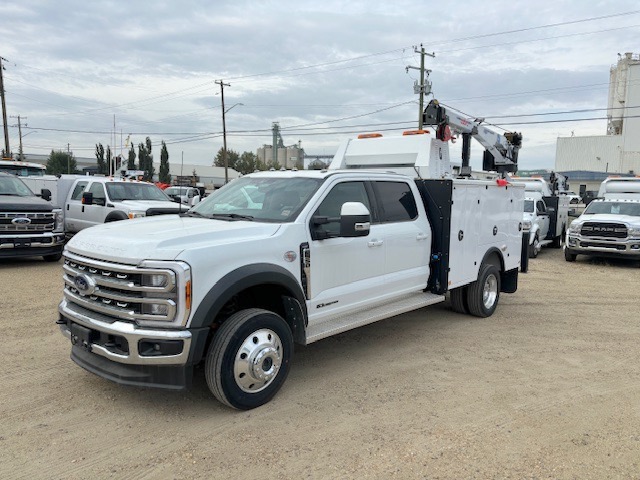 2023 Ford F550 Crew Cab Lariat 4x4 Service Truck Diesel Milron 9 Series Aluminum Service Body Cobra 5500RSE VMac DTM70 Air Compressor