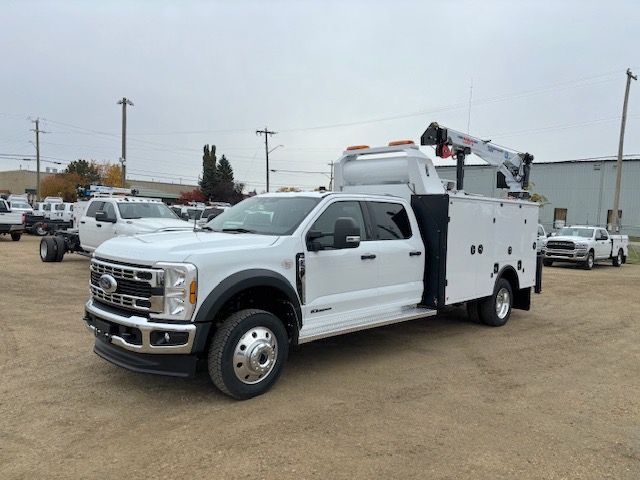 2024 Ford F 550 Crew Cab XLT 4x4 Milron Aluminum Service Body Cobra 5500RSE Crane VMac DTM70 Air Compressor