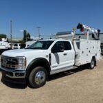 2024 Ford F 550 Super Cab XLT 4X4 Diesel Ventures 11 ft Service Body Cobra 5500RSE crane Lincoln Ranger Air 260MPX Multifunction