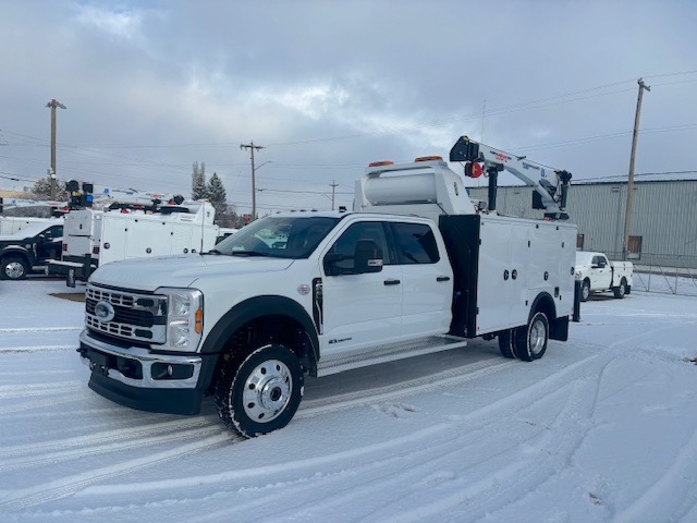 2024 Ford F550 Crew Cab Diesel Milron 11' service body cobra 5500RSE Crane VMac DTM70 Air Compressor Miller Trailblazer 330 w/ Battery Charger