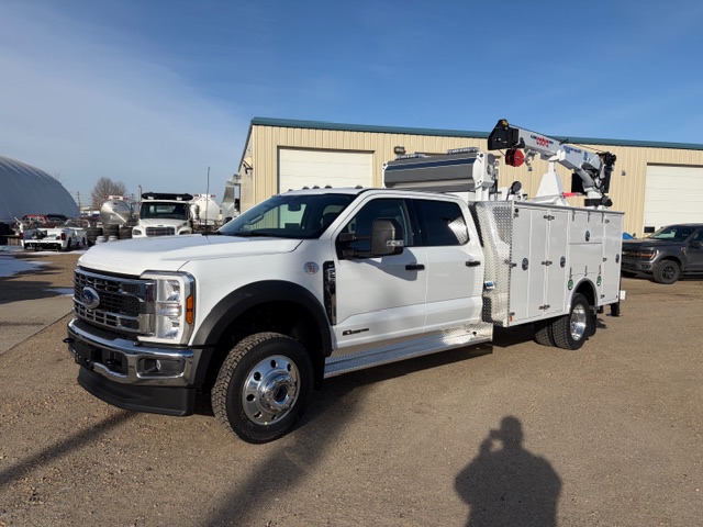Superb service truck 2026 Ford F550 4x4 diesel dematco service body cobra crane Lincoln ranger air 330 max